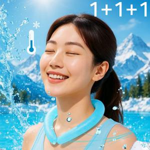 TEMU 1+1+1 시원한 아이스쿨링 쿨스카프 야외작업 넥쿨러 냉감 배달 등산 넥밴드 얼음 목걸이 베이직 DMM-116