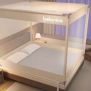 TEMU 개웃기냥 모기장 KC인증 침대 텐트형 3방향 문 베이지색