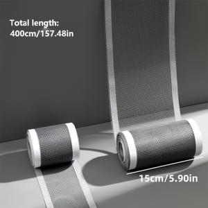 TEMU 자체 접착 메쉬 수리 테이프, 폭 4.72/5.90인치 - 창문 스크린 및 모기장용, 찢어진 부분과 구멍을 쉽게 고칠 수 있는 비방수 플라스틱 패치, 막힘 방지 배수 헤어 필터, 사용하기 쉬운 플라스틱 표면 호환 가능, 스크린 수리 키트