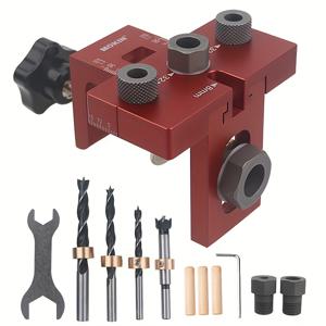 TEMU 1pc 유니버설 3 In 1 목공 다우링 지그 키트, 포켓 홀 지그 로케이터 드릴 가이드, 캐비닛 가구 조립 DIY 도구