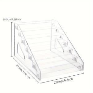 TEMU 1개의 네일 폴리시 디스플레이 선반, 투명한 사다리꼴 플라스틱 수납 선반, 광학치료 상점 네일 폴리시 캐비닛 디스플레이 스탠드, 화장품 네일 폴리시 아이섀도우 다층 사다리꼴 선반, 데스크탑 정리함, 가정용 정리 및 수납 용품|매니큐어|화장품정리함|네일재료