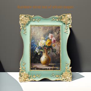 TEMU 유럽 스타일의 고전적인 주름이 있는 수지 사진액자, 펜듈럼 장식 그림틀, 그림틀 홈 소프트 패키지 그림 금색 그림틀, 집 거실 사무실 장식을 위한 그림틀, 어머니의 날 새해 부활절 선물