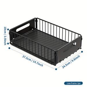 TEMU 1/2개, 캐비닛 아래 풀아웃 바구니, 주방 싱크대 풀아웃 수납 상자, 슬라이드 아웃 서랍 수납 바구니, 접시 수납 랙, 간식 및 양념 랙, 주방 및 욕실 용품 수납 랙, 주방 액세서리