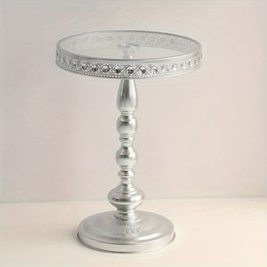 TEMU 모던 스칸디나비아 스타일 메탈 엔드 테이블, 강화 유리 상판 - 거실, 침실, 파티오용 가벼운 튼튼한 원형 사이드 테이블, 간편한 조립