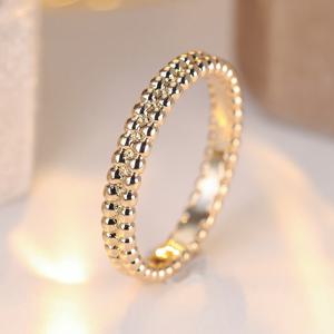 TEMU 심플하고 세련된 골든 톤 비즈 스택 가능한 에터니티 링, 구리 재질, 도금 없음 - 일상적으로 착용하거나 파티에 적합한 다용도 패션 액세서리입니다.