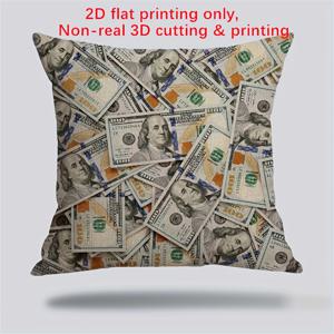 TEMU 2D 평면 프린팅, 창의적인 달러 패러디 베개커버, 양면 인쇄 (비실제 3D 프린트), 18*18인치 침실 거실 장식 휴일 선물, 베개솜 미포함