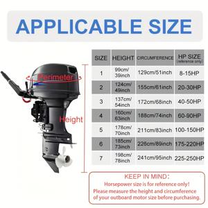 TEMU 1개 튼튼한 600D 보트 엔진 커버, 조절 가능한 스트랩 포함 - 방풍, 찢김 방지, 고품질, 외부 모터에 적합 - 전천후 보호, 보트 엔진 커버, 모터보트 액세서리, 세련된 디자인, 내구성 있는 원단, 아웃도어 애호가