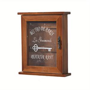 TEMU 캐주얼 스타일 나무 키거치대 박스, 후크 포함 - 벽걸이, 페인트 마감, 장식적인 비스트로 드 파리 키 오가나이저, 현관용, 특수 기능이 있는 홈 데코