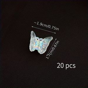 TEMU 20개 팩 Y2K 스타일 발광 나비 헤어 클립, 귀여운 PVC 미니 헤어 액세서리, 멋진 절묘한 사이드 클립, 헤어 스타일링 도구, 여성과 소녀를 위한 장식 선물, 일상 및 휴일 착용에 이상적, 할로윈 페스티벌 헤어 장식