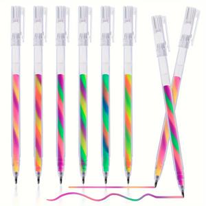 TEMU 6팩 멀티컬러 글리터 젤 펜 1.2mm 미세 팁 - 선명한 반짝이는 잉크로 부드러운 필기, DIY 공예, 스크랩북킹, 저널링, 카드 만들기 & 아트 프로젝트용, 스크랩북킹 필수품, 재미있는 디자인