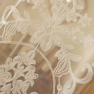 TEMU 매력적인 빈티지 자수 시스루 커튼 레이스 트림 - 로드 포켓 디자인, 세탁기 사용 가능, 거실 및 침실 장식에 완벽|커튼봉