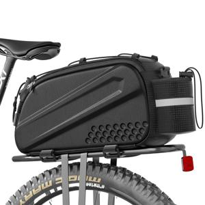 TEMU 자전거 랙 백, 방수 EVA 하드 쉘 자전거 백 10L, 내구성 있는 패니어 트렁크 안장 백, 반사판 및 어깨 스트랩 포함, 사이클링, 출퇴근, 야외 하이킹용, 출퇴근용 장비,자전거 보관 솔루션,컴팩트 디자인,후면 랙 마운트,강화된 스티칭,날씨에 강한 소재,사이클리스트,출퇴근자