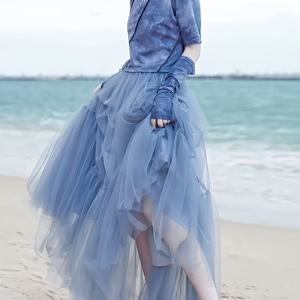 TEMU 여성용 우아한 A라인 맥시 머메이드 숏-투-레그 점프 드레스 - 와이드 A라인 실루엣, 루즈핏 - 웨딩, 파티, 이벤트용 (벨트 미포함) - 세탁기 사용 가능한 솔리드 컬러 사계절 정장