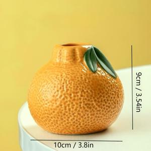 TEMU 주방 장식용으로 사용할 수 있는 유니크한 레몬 모양의 세라믹 플랜터 하이드로포닉스 바제, 집이나 사무실 장식용으로 사용할 수 있는 작은 꽃 바제, 센터피스용으로 사용할 수 있는 오렌지 장식 바제, 거실 장식용으로 사용할 수 있는 세라믹 과일 모양의 데스크탑 바제