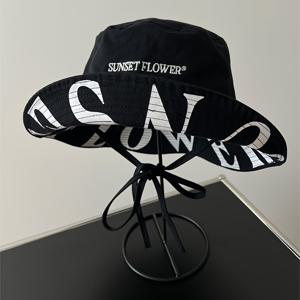 TEMU 여성용 스타일리시한 블랙 버킷 모자 - 