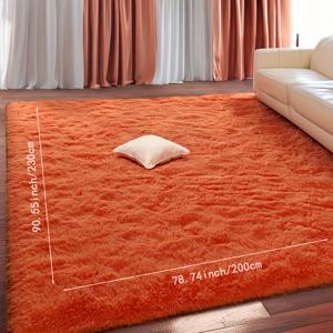 TEMU 1개 포함형 럭셔리 플러시 매트 - 78.74x90.55인치 직사각형 100% 폴리에스터, 초소프트 & 내구성 있는 단색 거실용 매트, 침실, 공부방 - 사계절 사용 및 휴일 장식 (드라이클린 전용), 침실 편안함 | 아늑한 홈 액센트, 거실용 러그