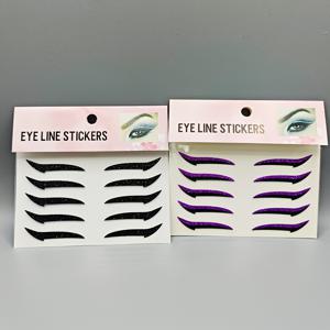 TEMU 2pcs 10쌍의 빛나는 눈 메이크업 아이라이너 스티커 세트, 자체 접착식 다용도 블랙 + 골든 블루 퍼플 레드, 파티 및 나이트클럽 눈 메이크업에 적합, 일상 데이트 메이크업 스티커에 완벽한 선물 세트