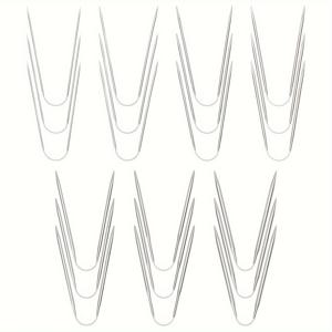 TEMU 21개 프로페셔널 스테인리스 스틸 원형 뜨개질 나사, 이중 포인트, 크기 2-5mm - 뜨개질, 크로셰, 나사 펠팅에 이상적, 공예 용품 | 세련된 금속 마감 | 내구성 있는 뜨개질 도구, 뜨개질 용품