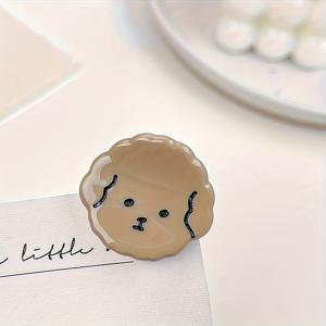 TEMU 2pcs 귀여운 만화 개 헤어 클립 - 미니 아세테트 그립 바렛, 스타일리시한 헤어 관리, 다양한 색상(분홍색, 보라색, 파란색, 검정색, 흰색)에서 아름다운 동물 디자인, 미니 헤어 클립으로 스타일리시한 헤어 관리
