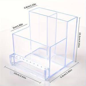 TEMU 아크릴 네일 드릴 디스플레이 스탠드 - 네일 드릴, 네일 폴리시, 네일 브러시를 보관 | 매니큐어 액세서리 및 네일 파일, 네일 그라인더 보관함, 네일 기술 용품, 세련된 디자인, 투명한 구조