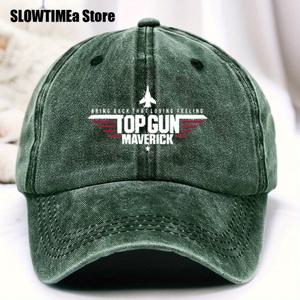 TEMU 1개 빈티지 워시드 베이스볼 캡 - 다크 그린 TOP GUN MAVERICK 그래픽 & 전투기 디자인, 조절 가능한 스트랩, 가벼운 통기성 레트로 커브드 브림 모자, 캐주얼 및 휴가용 편안한 헤어웨어