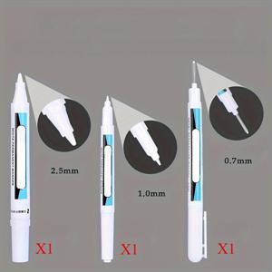 TEMU 3pcs 퀵 드라이 화이트 마커 펜, 불투명 잉크 포함 - 유리, 가죽, 나무, 금속 및 더 많은 DIY 공예에 사용할 수 있는 비색, 비독성 | 아트, 라벨링, 정밀한 쓰기에 이상적 | 유리, 가죽, 금속 공예에 이상적 | 세련된 펜 디자인 | 내구성 있는 구조, 공예 마커
