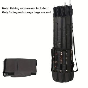 TEMU 낚시대 보관 가방 여행용 슈트케이스 가방 낚시대 가방 - 5개의 낚싯대와 낚시 도구를 수납할 수 있음, 낚시 장비 보관 가방 남성용 낚시 선물 (검정/군용 녹색), 야외 보관 가방, 스탠드 가방만, 여행용 낚시대 가방, 낚시대 케이스, 레벨