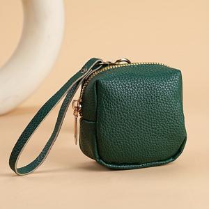 TEMU 여성용 미니 손목 코인 지갑 - 지퍼 잠금 장치가 있는 빈티지 스타일 휴대용 보관 가방 - 무선 헤드폰 및 액세서리용, 블랙, 브라운, 그린, 4가지 모델로 제공