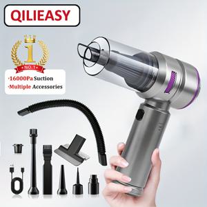 TEMU QILIEASY: 16000Pa 강력한 흡입력 무선 핸드헬드 청소기, 100W 고출력 먼지 제거기, 2000mAh*3 대용량 배터리, 세 단계 속도 조절, 브러시리스 모터 장착, 차량 및 가정용, 호스 포함 미니 블로워/청소기 콤보