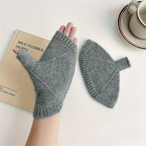 TEMU 여성용 두꺼운 겨울 장갑 - 탄성 커프가 있는 보온 방한 장갑, 손과 손목 보호를 위한 오픈 탑 디자인, 세탁기 사용 가능 - 여성용 겨울, 야외, 일상용 장갑, 여성용 겨울 장갑, 남성용 겨울 장갑