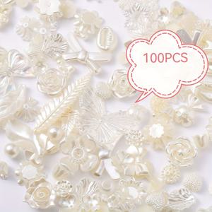 TEMU 100개 바로크 DIY 인공 장미 레진 소재와 액세서리, 네일 아트, 휴대폰 케이스, 헤어 클립, 신발 버클, 물컵 스티커, 문구류, 가방 참, 열쇠고리에 적합한 나비 DIY 손 장식|네일스티커