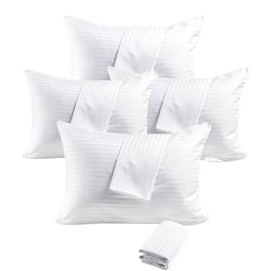 TEMU 4개 세트 화이트 모던 팜하우스 스퀘어 베개커버 - 소프트 폴리에스터 쿠션 커버, 지퍼 포장, 심플 솔리드 컬러 침대 & 소파용 베개커버, 홈데코, 세탁기 사용 가능, 다목적 중성 디자인