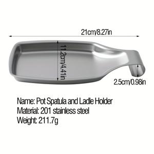 TEMU 1개 201 스테인리스 스틸 숟가락 받침대, 쌀 숟가락 홀더, 냄비 숟가락 보관 트레이, 서양식 칼 포크 숟가락 랙, 주방 카운터탑 식기 정리함, 호텔 홈 뷔페 주방용품 접시 클립 트레이, 냄비 숟가락 숟가락 받침대/트레이, 쿠키, 간식, 과일 접시, 주방 액세서리, 주방용 숟가락 받침대/홀더, 티백 숟가락 받침대