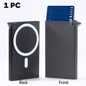 TEMU 여성 및 남성을 위한 슬림한 블랙 RFID 차단 지갑 - 슬림 메탈 비즈니스 카드 홀더와 자석 클로저, 방범 디자인, 다수의 카드 슬롯 - 전문가들을 위한 완벽한 선물, 프로페셔널 액세서리 | 지갑 | 내구성 있는 메탈 지갑, 여성용 지갑, 남성용 지갑