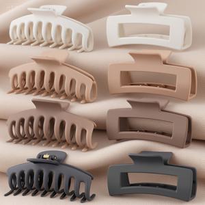 TEMU 8개 소프트 실리콘 상어 머리핀 - 미끄럼 방지 그립, 안전한 고정, 손상 없는 제거, 데일리 & 포멀 사용을 위한 우아한 레트로 스타일, 4가지 색상 (화이트/블랙/브라운/베이지), 크리스마스 선물 아이디어, 상어 머리핀, 포멀 헤어 액세서리, 빈티지 헤어 액세서리, 내구성 좋은 머리핀