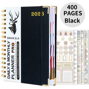 TEMU 브레이브 엘크 2026 플래너 - 400페이지 두꺼운 페이지 & 인조 커버 - 스프링 바인드 캘린더 오거나이저 (일/주/월 일정, 목표 추적 시스템, 시트, 연간 계획 (1월-12월)) - 대형