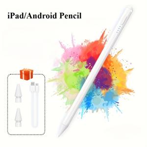 TEMU Type-C 충전식 범용 액티브 펜, 디지털 드로잉에 부드럽고 효율적, iPad 2018-2025/Android 장치 호환, 고정밀 필기 및 드로잉, 세련된 디자인, 내구성 있는 구조