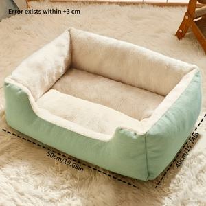 TEMU 포근한 플러시 패드 펫 소파 베드 - 고양이 & 소형견용 부드럽고 따뜻한 사계절 실내 침대, 쉬운 조립, 쿠션 고양이 & 강아지 침구 둥지, 아파트, 발코니, 거실용 내구성 있는 쉼터 (디자인 없음)|소파패드