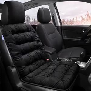 TEMU 범용 앞좌석 쿠션 - 부드럽고 따뜻하며 통기성이 좋은 플러시 자동차 시트 커버, 미끄럼 방지 베이스, 가볍고 내구성이 뛰어난 폴리에스터 섬유, SUV, 스타일리시한 자동차 액세서리, 중간 정도의 부드러움, 차량 소유자