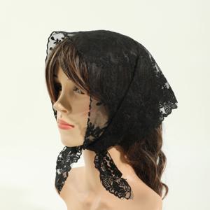 TEMU 1개 여성용 우아한 플로럴 레이스 삼각 스카프 - 결혼식, 파티, 일상용 가벼운 통기성 헤드랩, 소프트 파스텔 컬러 (민트 그린, 핑크, 블랙, 베이지, 라벤더, 화이트, 브라운, 그레이, 네이비) - 비신축성 정장 & 캐주얼 의상, 파티 액세서리, 여성적 디자인, 섬세한 디테일링, 스타일리시 헤어웨어, 신부 착용