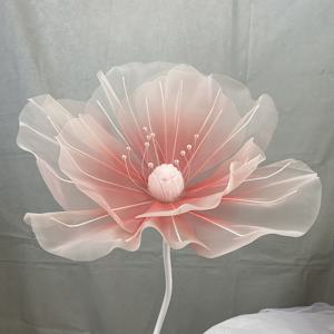 TEMU 50cm 창 디스플레이 팝피 꽃, 대형 야외 웨딩 장식, 사진 촬영 용품, 고급 장면 장식, 단일 꽃 머리 인공 꽃.