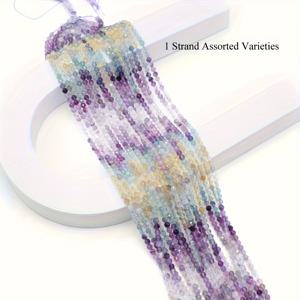 TEMU 스타일의 천연 돌 플루오라이트 비즈 스트랜드, 0.2-0.3cm, 손으로 만든 여유로운 스페이서 비즈로 보석 제작, DIY 목걸이, 팔찌, 귀걸이, 액세서리, 공예품, 어머니의 날, 아버지의 날 선물, 38cm 길이