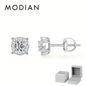 TEMU 디 컬러 모이사나이트 스터드 귀걸이 라운드 컷 랩 크리 에이티드 모이사나이트 925 스털링 실버 브라이덜 쥬얼리 여성용 웨딩 선물