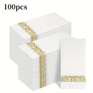 TEMU 100개 KEYIM® 일회용 리넨 느낌 냅킨, 부드럽고 흡수력 좋은 손수건, 우아한 테이블 냅킨, 욕실 손수건, 패브릭 텍스처 디너 냅킨. 웨딩 냅킨 | 크리스마스 냅킨 | 발렌타인데이 냅킨 | 기념일 냅킨 | 생일 파티 냅킨 | 레스토랑 냅킨 | 디너 파티 냅킨 | 칵테일 냅킨. (30*40cm/*15.7인치, 55gsm)