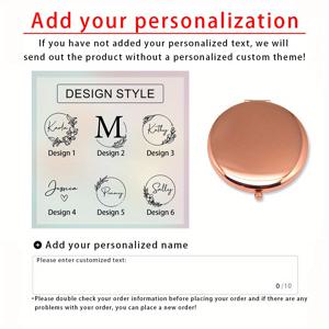 TEMU [맞춤 제작] 1개 맞춤 화장품 거울, 신부 들러리 프로포즈 선물, 맞춤 콤팩트 거울, 절친 생일 선물, 여성 맞춤 선물, 포켓 거울, 마돗 파티, 신부 들러리 선물, 어버이날 선물