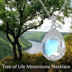 TEMU 티어드롭 문스톤 펜던트 목걸이 S925 실버 여성용, 캐주얼 스타일 및 주얼리 선물에 적합, 저자극성 실버 4.5g