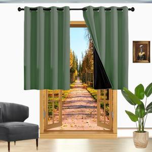 TEMU 1개 검은색 커튼, 단열 안감 - 튼튼하고 가벼운 암막 창문 커튼, 침실, 거실, 사무실용 반투명 프라이버시 패널 - 세탁기 사용 가능한 창문 장식, 홈 데코, 스타일리시 커튼, 내구성 좋은 원단