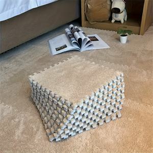 TEMU 20개, 침실용 플러시 인터로킹 매트, 11.8x11.8인치 퍼지 플레이 매트 및 바닥 패드 세트, 놀이방 카펫,아늑한 바닥 커버링,부드러운 표면 매트,내구성 있는 인터로킹 타일,전체 커버리지 타일,미끄럼 방지 매트,어린이집