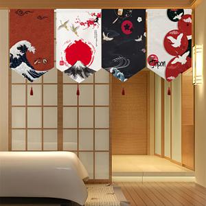 TEMU 12월 2023년 26일 2024년 7월부터 홈 데코용 일본 스타일 짧은 타입 문 앞 삼각형 깃발 커튼 세트