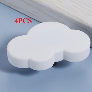 TEMU 4개 귀여운 하얀 구름 모양 서랍 손잡이, 드레서, 장난감 상자 및 책장용 부드러운 고무 캐비닛 핸들, 단일 구멍 디자인, 매끄러운 광택 마감, 캐비닛 및 서랍용 손잡이